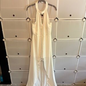 White Halter Jumpsuit